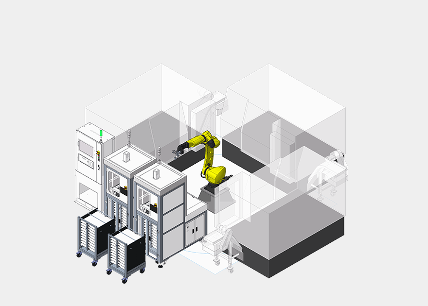 多組機床與單組機械手臂自動化系統整合